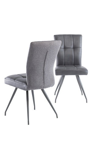 Stylish Grey Dining Chair with PU Fabric and Contemporary Design