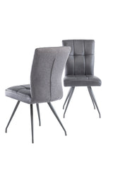 Stylish Grey Dining Chair with PU Fabric and Contemporary Design
