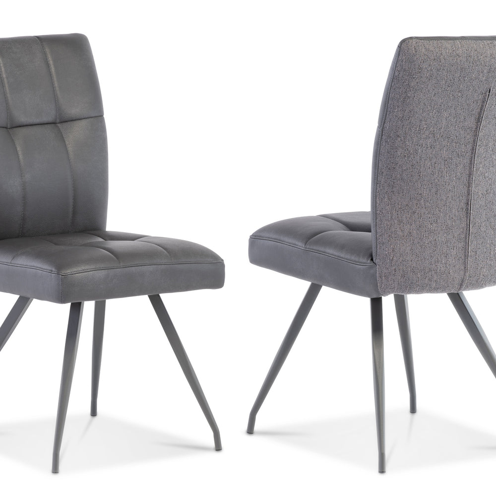 Stylish Grey Dining Chair with PU Fabric and Contemporary Design
