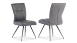 Stylish Grey Dining Chair with PU Fabric and Contemporary Design
