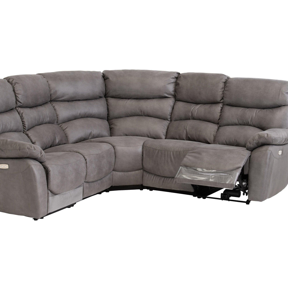 Layla Soft-Touch Fabric Recliner Corner Sofa with USB