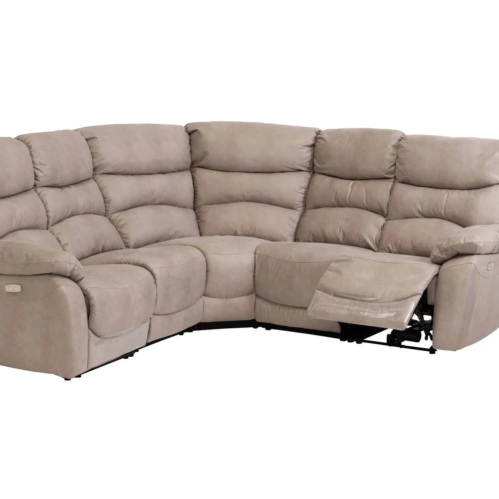 Layla Soft-Touch Fabric Recliner Corner Sofa with USB