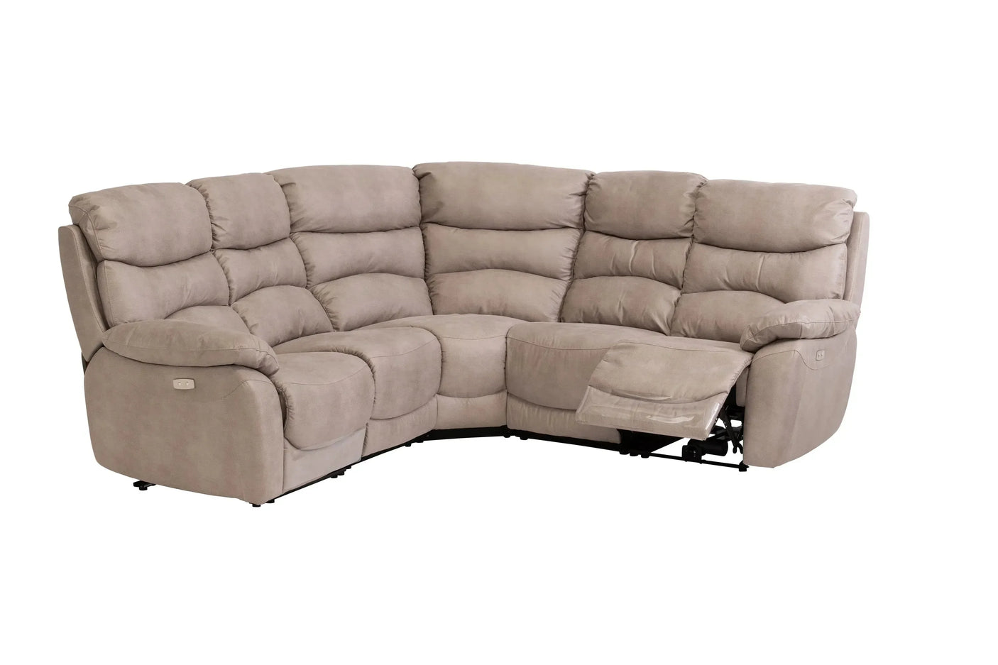 Layla Soft-Touch Fabric Recliner Corner Sofa with USB
