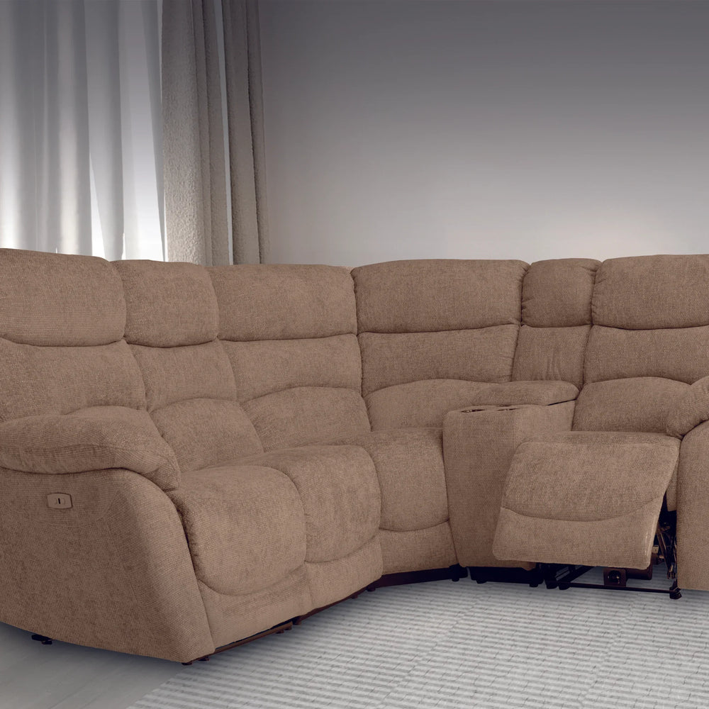 Layla Chanel Fabric Recliner Corner Sofa with USB