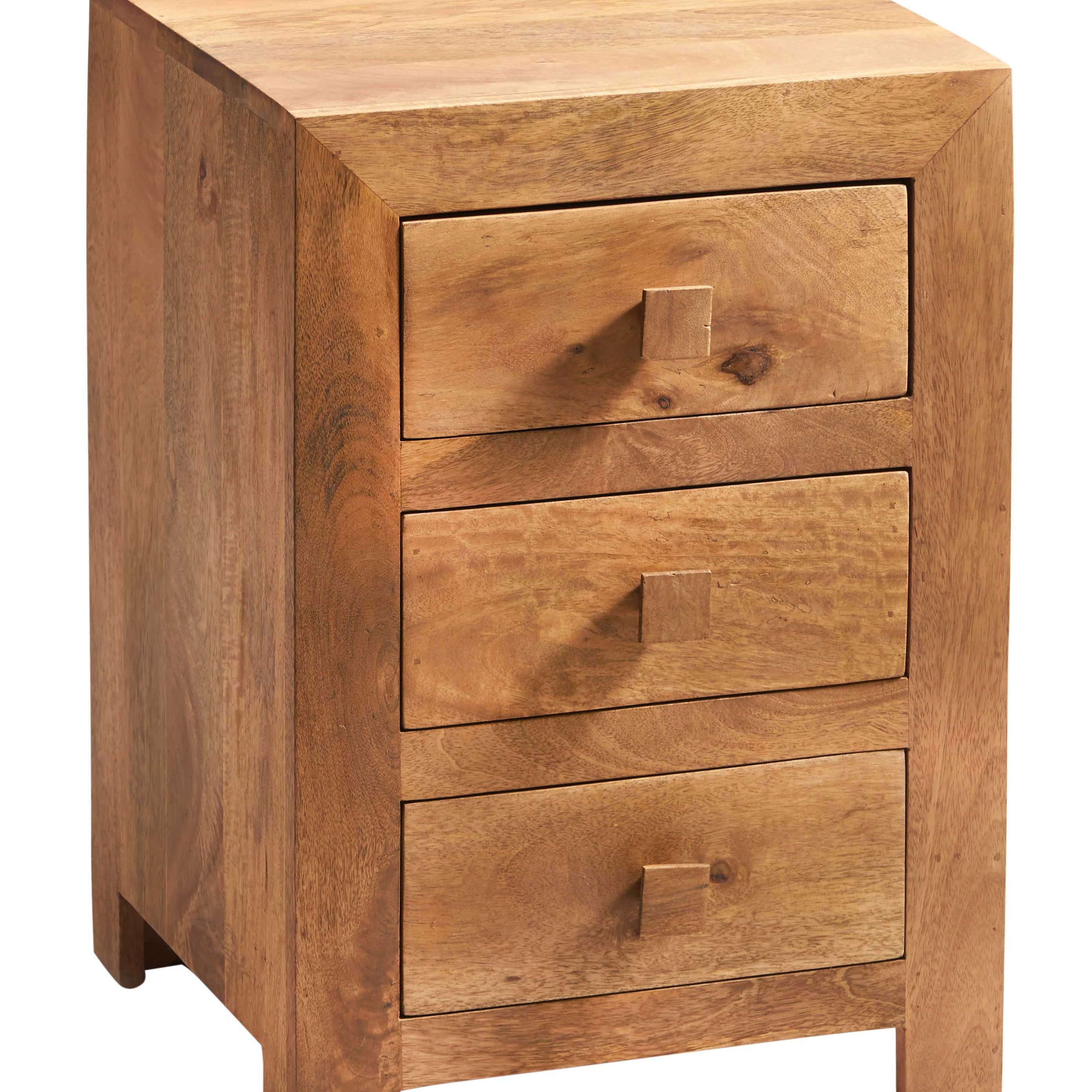 Toko Light Mango 3 Drawer Bedside in eco-friendly solid wood