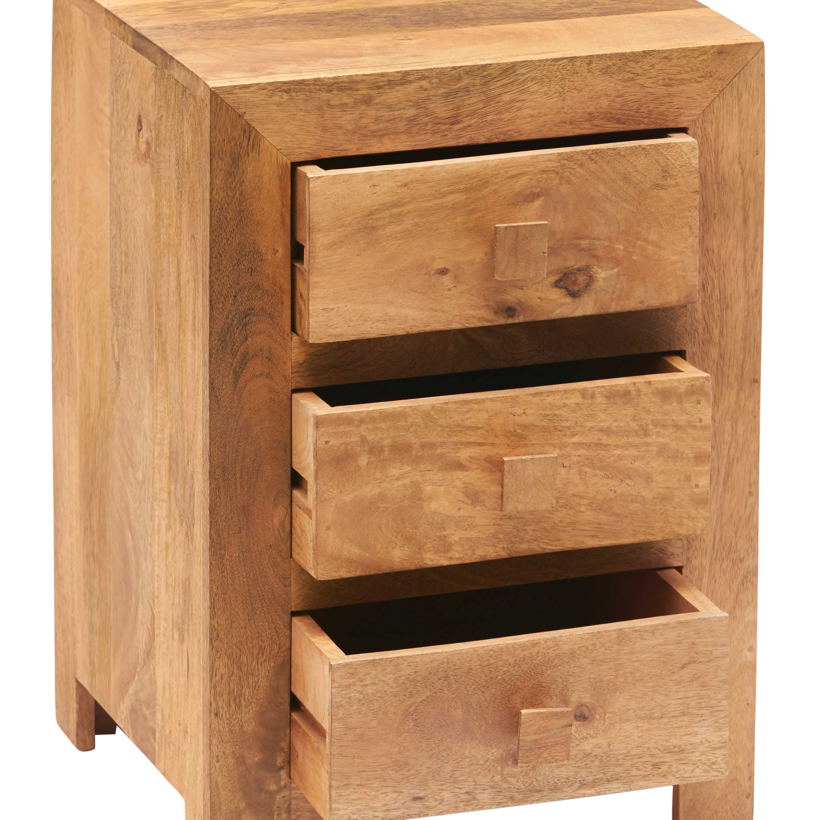 Toko Light Mango 3 Drawer Bedside in eco-friendly solid wood