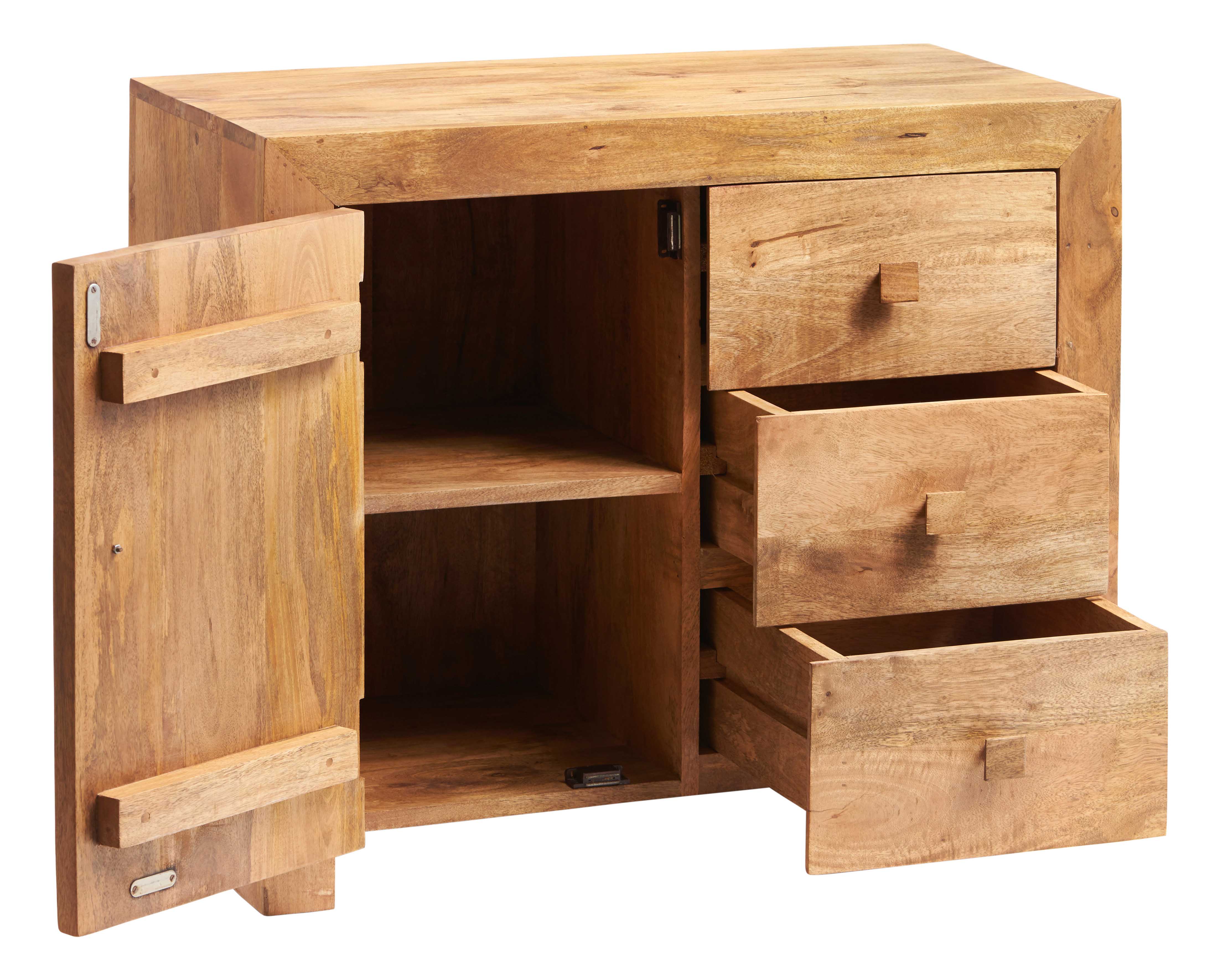 Toko Light Mango 3 Drawer Sideboard made from solid mango wood