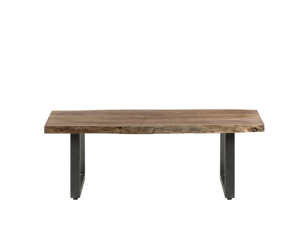 Baltic Live Edge Coffee Table made from solid acacia wood with metal sled legs