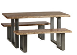 Baltic live edge dining table made of solid acacia wood with metal legs