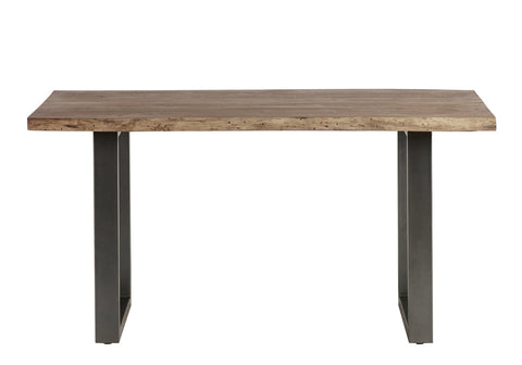 Baltic live edge dining table made of solid acacia wood with metal legs