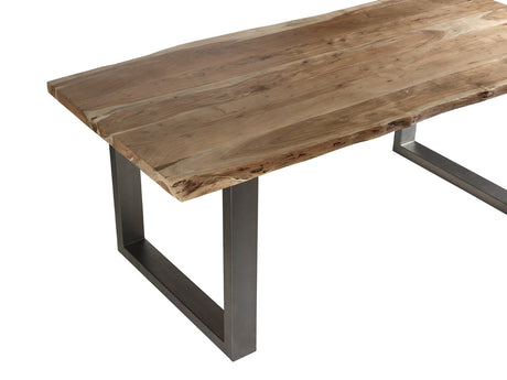 Baltic live edge dining table made of solid acacia wood with a metal frame