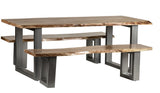 Baltic live edge dining table made of solid acacia wood with a metal frame
