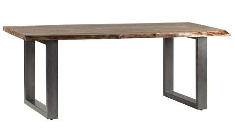 Baltic live edge dining table made of solid acacia wood with a metal frame