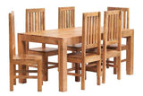 Toko Light Mango 6 FT Dining Set with Wooden Chairs