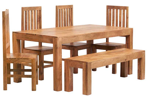 Toko Light Mango Large Dining Table made from solid mango wood