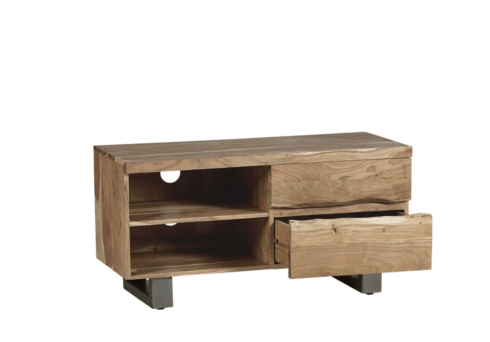 Baltic Live Edge 2 Drawer Small TV Stand in Acacia Wood