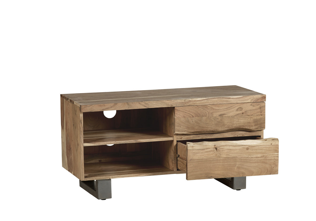 Baltic Live Edge 2 Drawer Small TV Stand in Acacia Wood