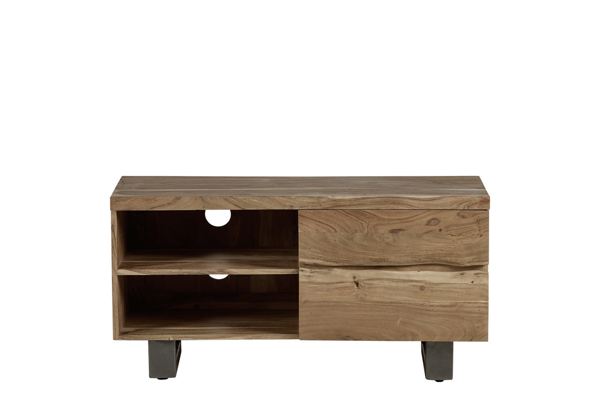 Baltic Live Edge 2 Drawer Small TV Stand in Acacia Wood