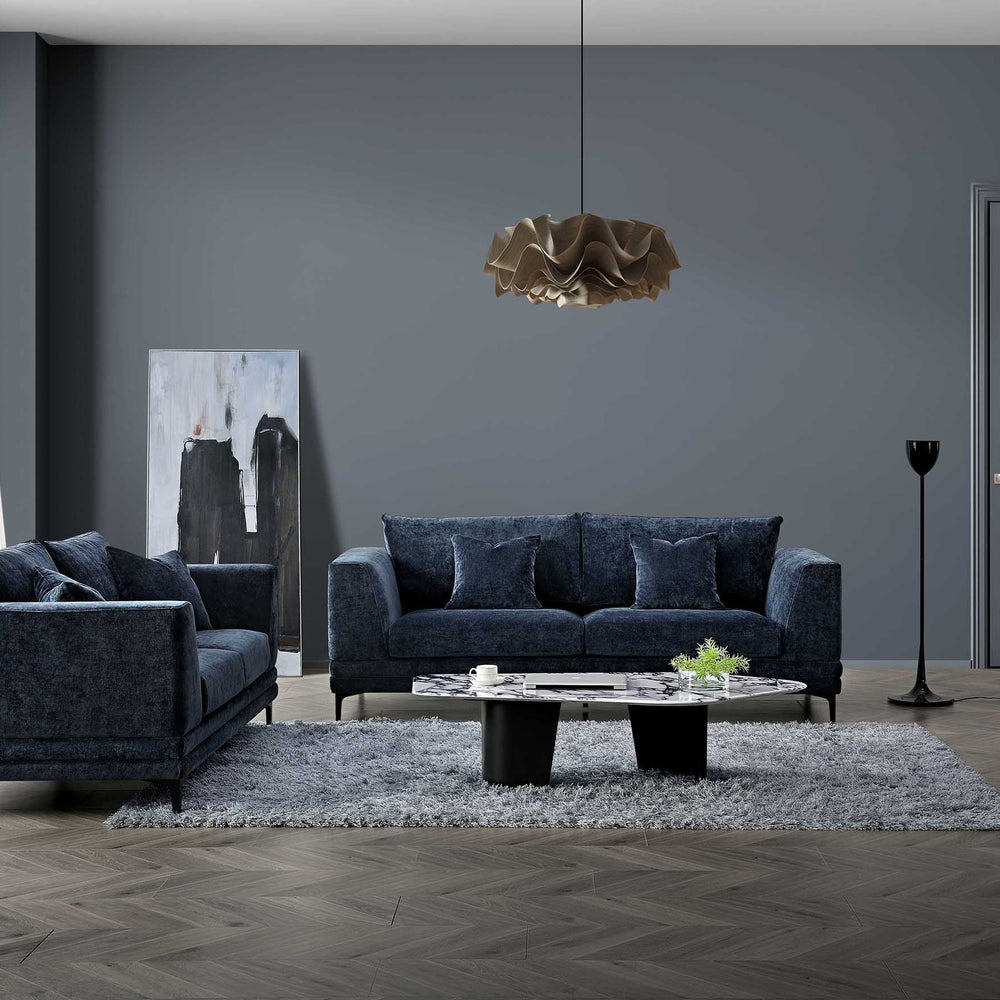Aluxo Lenox Sofa Range in Aegean Blue Velvet
