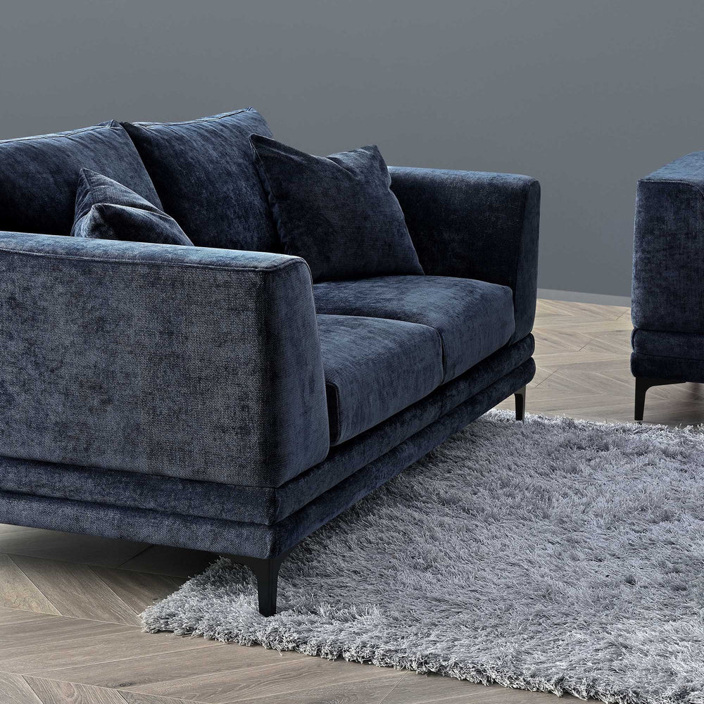 Aluxo Lenox Sofa Range in Aegean Blue Velvet