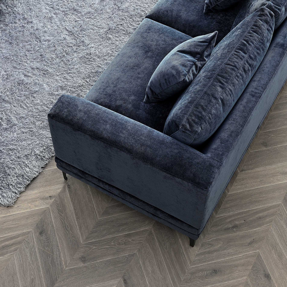 Aluxo Lenox Sofa Range in Aegean Blue Velvet