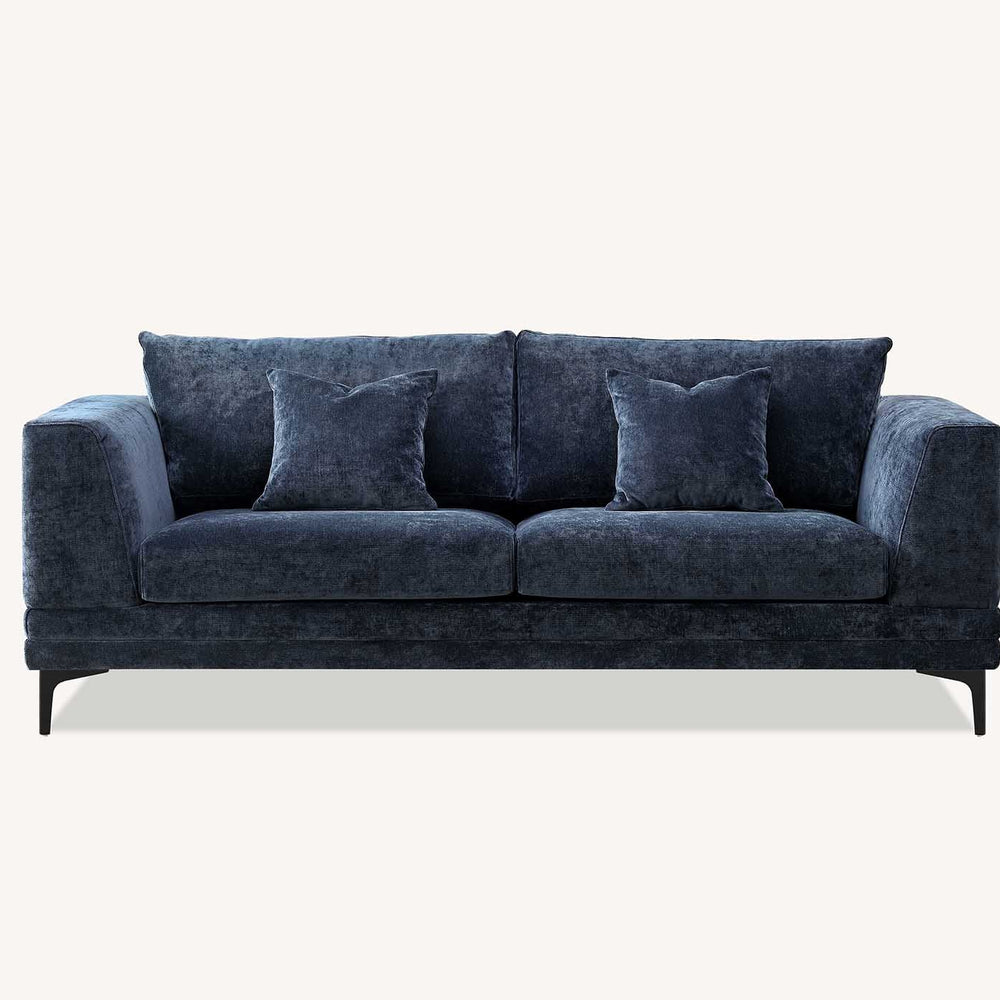 Aluxo Lenox Sofa Range in Aegean Blue Velvet