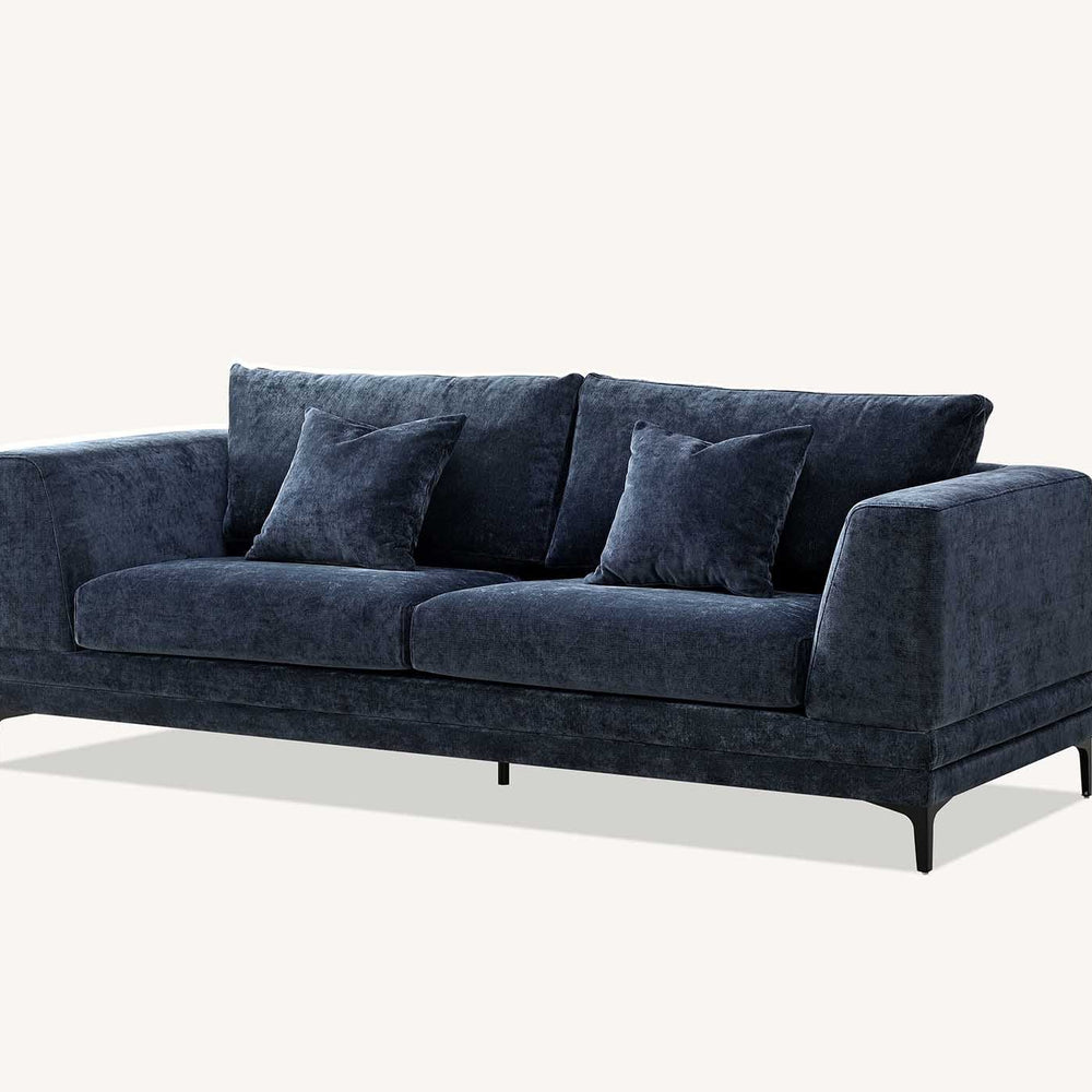 Aluxo Lenox Sofa Range in Aegean Blue Velvet