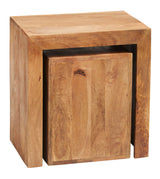 Toko Light Mango Cubed Nest of 2 Tables made from solid mango hardwood