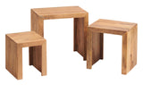 Toko Light Mango Nest of 3 Tables in handcrafted solid wood