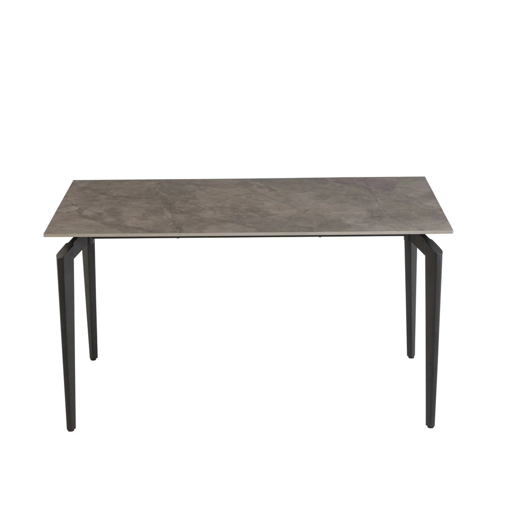 1.4m Marble Grey Dining Table with Black Legs - Stylish Modern Design