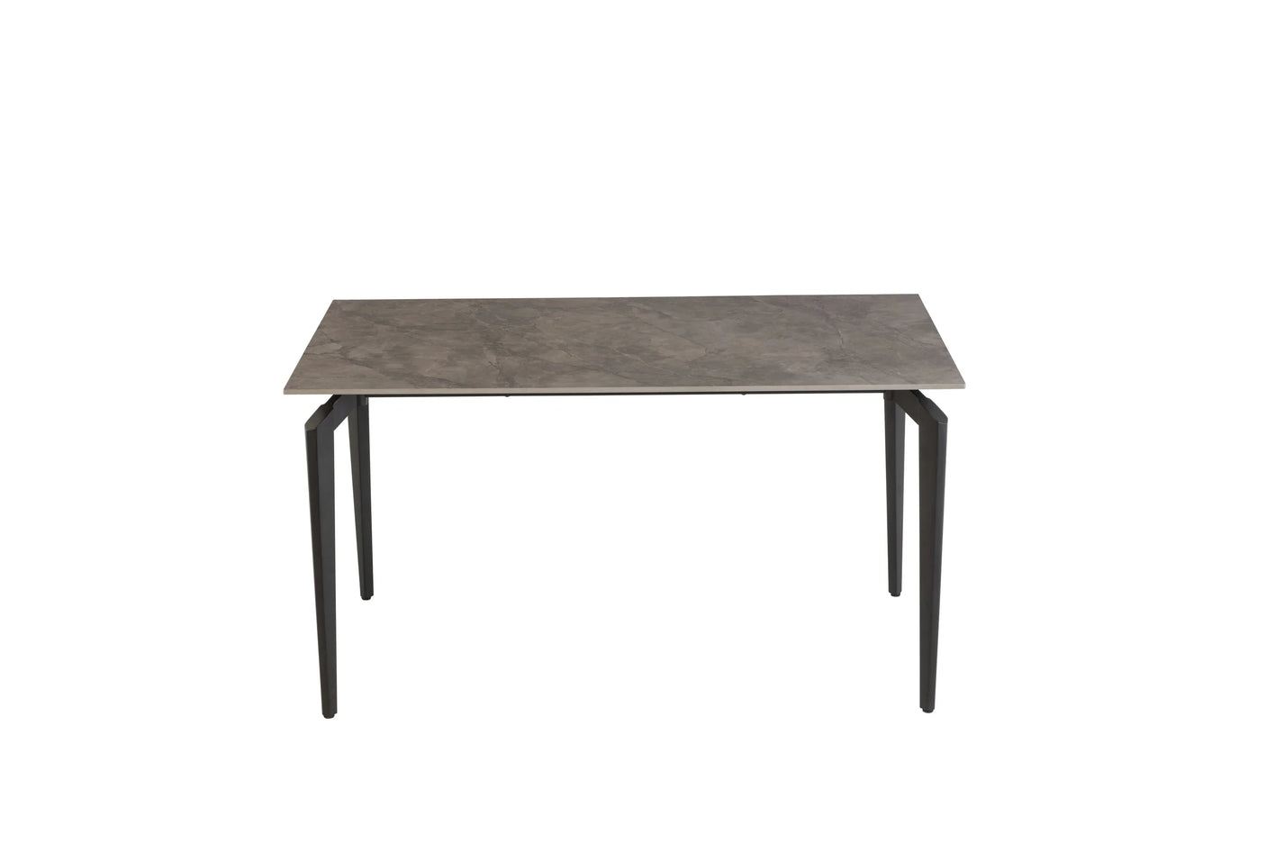 1.4m Marble Grey Dining Table with Black Legs - Stylish Modern Design