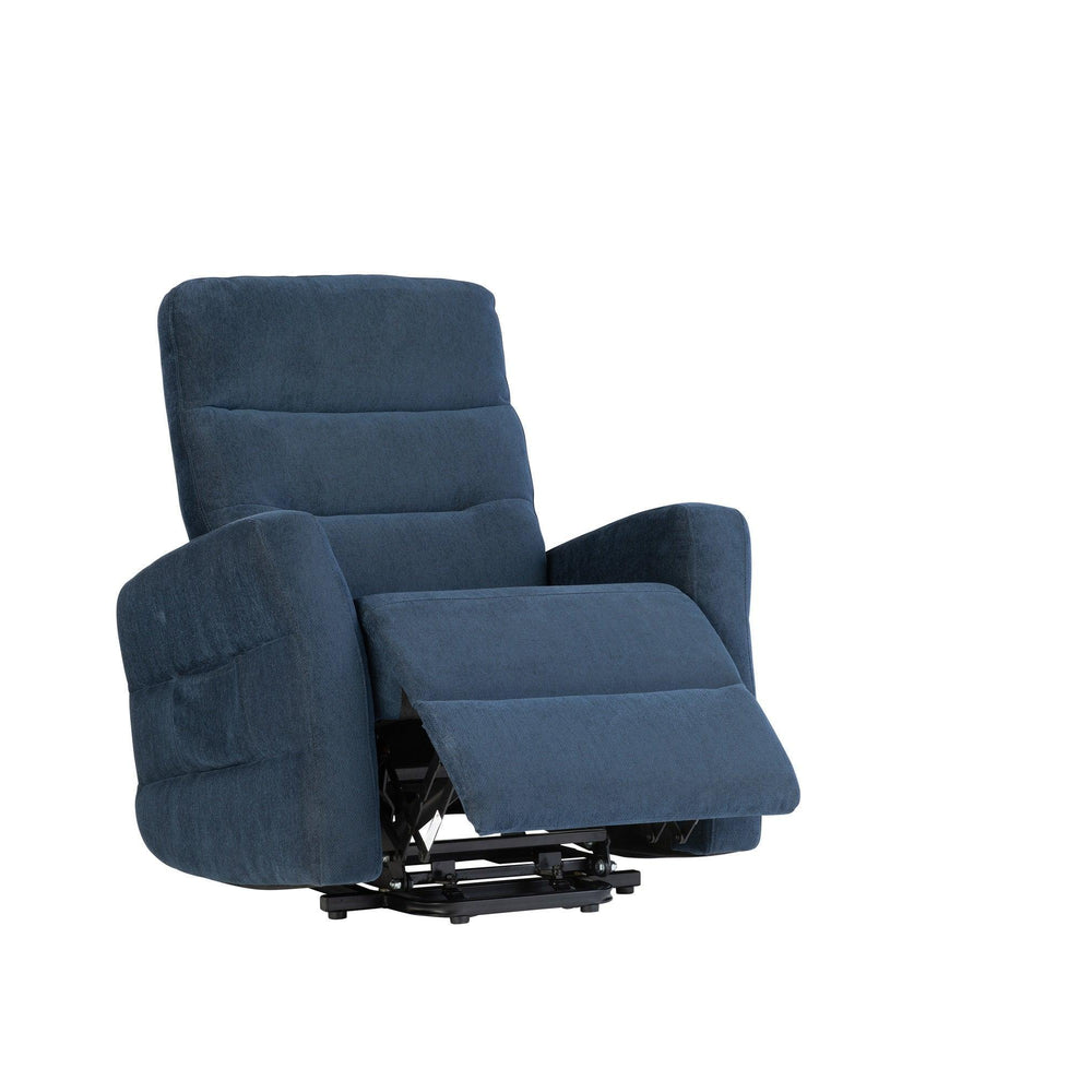Elegant Navy Blue Electric Tilt and Rise Armchair for Comfort