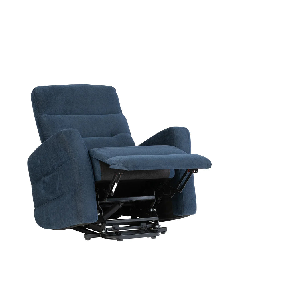 Elegant Navy Blue Electric Tilt and Rise Armchair for Comfort