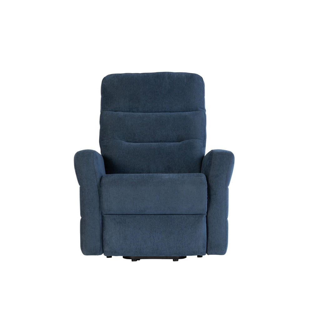 Elegant Navy Blue Electric Tilt and Rise Armchair for Comfort