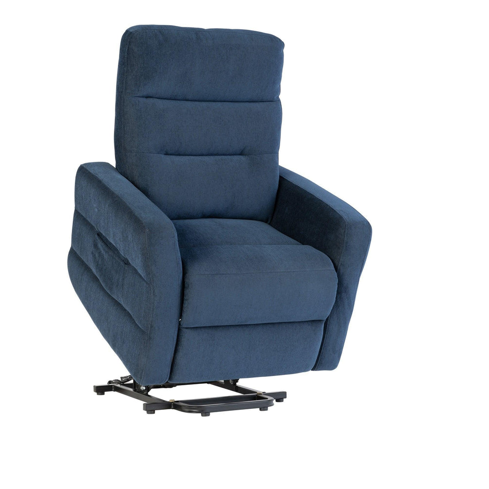 Elegant Navy Blue Electric Tilt and Rise Armchair for Comfort