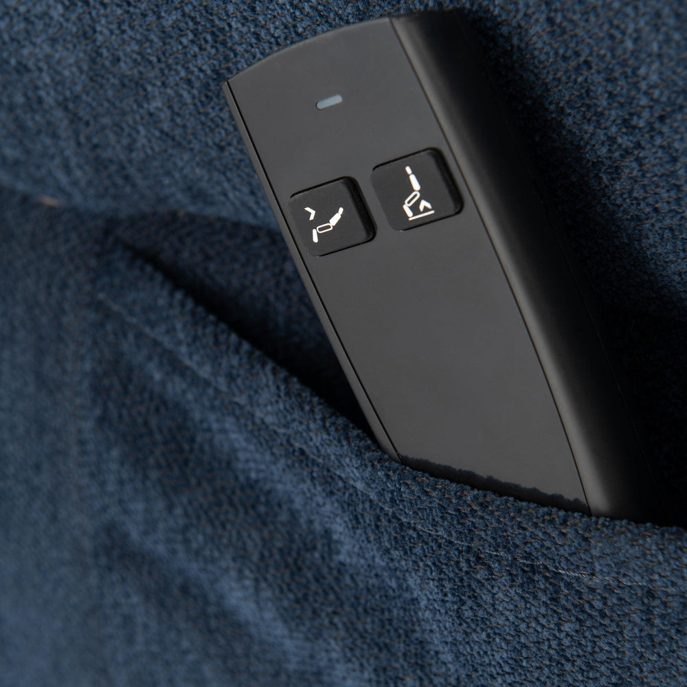 Elegant Navy Blue Electric Tilt and Rise Armchair for Comfort