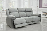 Marley Fabric Electric 3 Seater Recliner - Grey Mix