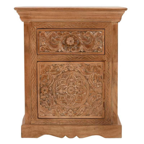 Artwork Mango Wood Bedside Table With Storage - View 2