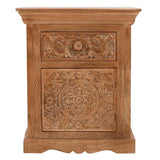 Artwork Mango Wood Bedside Table With Storage - View 2