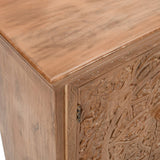 Handcrafted XL mango wood sideboard with intricate carving