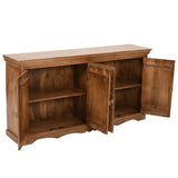 Handcrafted XL mango wood sideboard with intricate carving