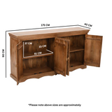 Handcrafted XL mango wood sideboard with intricate carving
