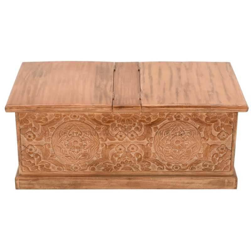 Artwork Mango Wood Coffee Table/Blanket Box - View 3
