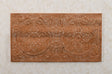 Handcrafted mango wood bedframe with intricate artwork detailing