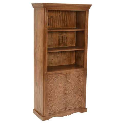 Artwork Mango Wood Large Corner Bookcase - View 2