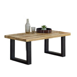 Surrey Solid Wood Coffee Table with Metal Legs in rustic finish