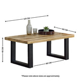 Surrey Solid Wood Coffee Table with Metal Legs in rustic finish