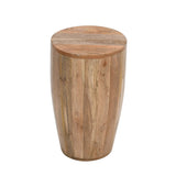 Surrey Solid Wood Drum Side Table made from eco-sourced mango wood
