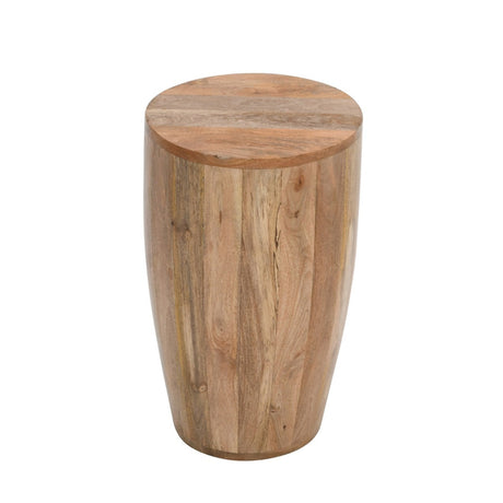 Surrey Solid Wood Drum Side Table made from eco-sourced mango wood
