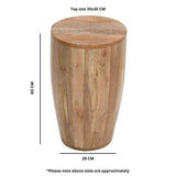Surrey Solid Wood Drum Side Table - View 4